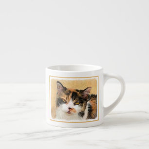Calico Cat-schildering - Kute Original Cat Art Espresso Kop