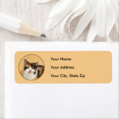 Calico Cat-schildering - Kute Original Cat Art Etiket (Insitu)