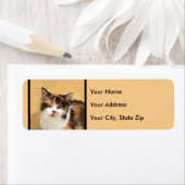 Calico Cat-schildering - Kute Original Cat Art Etiket (Insitu)