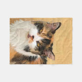 Calico Cat-schildering - Kute Original Cat Art Fleece Deken (Voorkant (Horizontaal))