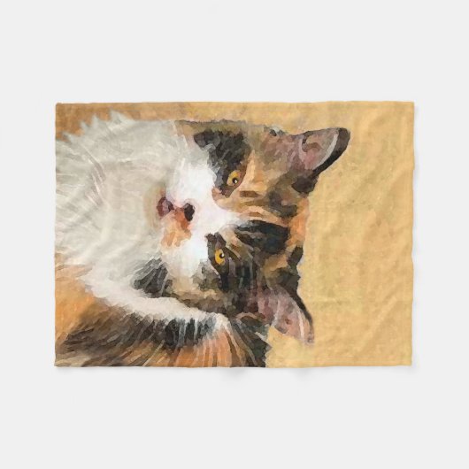 Calico Cat-schildering - Kute Original Cat Art Fleece Deken (Voorkant (Horizontaal))