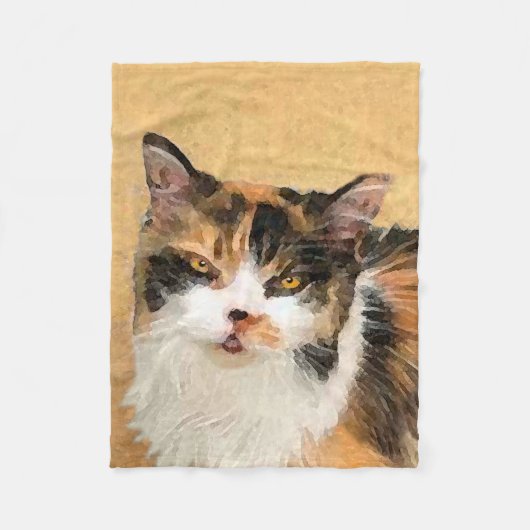 Calico Cat-schildering - Kute Original Cat Art Fleece Deken (Voorkant)
