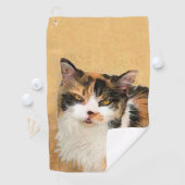 Calico Cat-schildering - Kute Original Cat Art Golfhanddoek (Insitu)