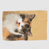 Calico Cat-schildering - Kute Original Cat Art Golfhanddoek (Horizontaal)