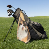 Calico Cat-schildering - Kute Original Cat Art Golfhanddoek (Groen)