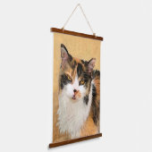 Calico Cat-schildering - Kute Original Cat Art Hangend Wandkleed (Gebogen)