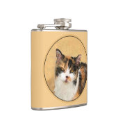 Calico Cat-schildering - Kute Original Cat Art Heupfles (Rechts)