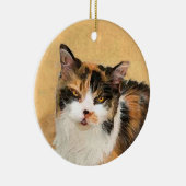 Calico Cat-schildering - Kute Original Cat Art Keramisch Ornament (Rechts)