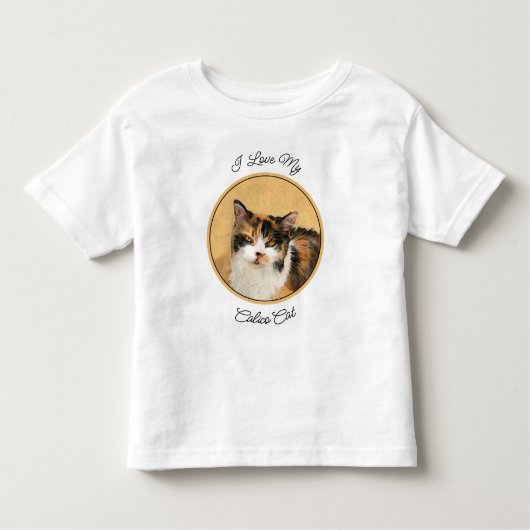 Calico Cat-schildering - Kute Original Cat Art Kinder Shirts (Voorkant)