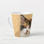 Calico Cat-schildering - Kute Original Cat Art Latte Mok (Linkerhoek)