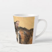Calico Cat-schildering - Kute Original Cat Art Latte Mok (Rechts)