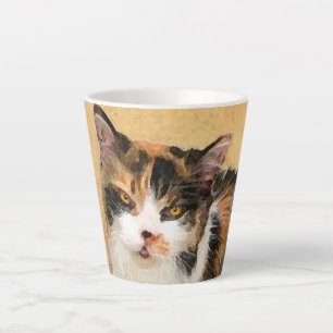 Calico Cat-schildering - Kute Original Cat Art Latte Mok