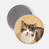 Calico Cat-schildering - Kute Original Cat Art Magneet (Voorkant / Achterkant)