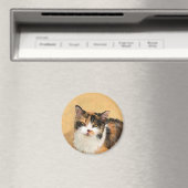 Calico Cat-schildering - Kute Original Cat Art Magneet (Insitu (Vaatwasser))