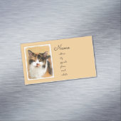 Calico Cat-schildering - Kute Original Cat Art Magnetisch Visitekaartje (Voorbeeld)