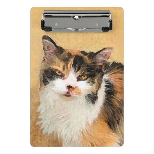 Calico Cat-schildering - Kute Original Cat Art Mini Klembord (Voorkant)