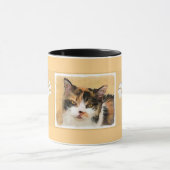 Calico Cat-schildering - Kute Original Cat Art Mok (Midden)