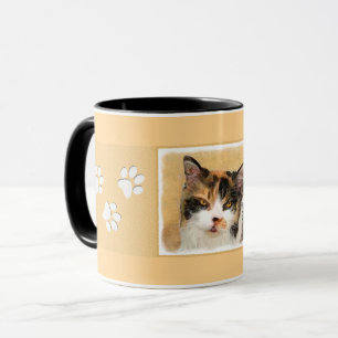 Calico Cat-schildering - Kute Original Cat Art Mok