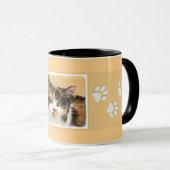 Calico Cat-schildering - Kute Original Cat Art Mok (Voorkant rechts)