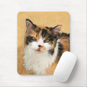 Calico Cat-schildering - Kute Original Cat Art Muismat (Met muis)