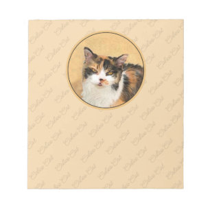 Calico Cat-schildering - Kute Original Cat Art Notitieblok