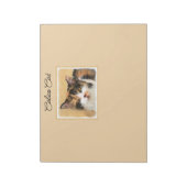 Calico Cat-schildering - Kute Original Cat Art Notitieblok (Linkerzijde)