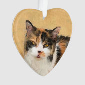 Calico Cat-schildering - Kute Original Cat Art Ornament (voorkant)