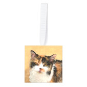 Calico Cat-schildering - Kute Original Cat Art Ornament (Voorkant)
