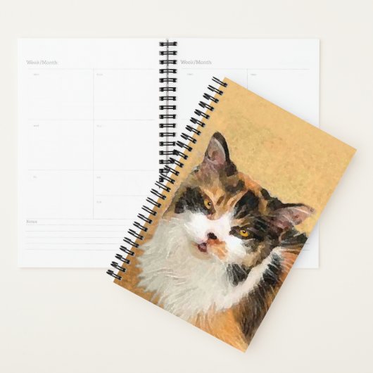 Calico Cat-schildering - Kute Original Cat Art Planner (Display)