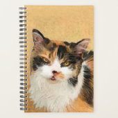 Calico Cat-schildering - Kute Original Cat Art Planner (Voorkant)