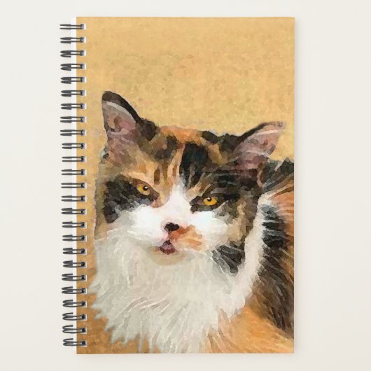 Calico Cat-schildering - Kute Original Cat Art Planner (Voorkant)