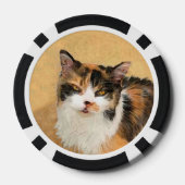 Calico Cat-schildering - Kute Original Cat Art Poker Chips (Achterkant)
