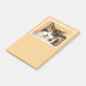 Calico Cat-schildering - Kute Original Cat Art Post-it® Notes (Schuin)