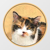 Calico Cat-schildering - Kute Original Cat Art Raamsticker (Vel)