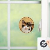 Calico Cat-schildering - Kute Original Cat Art Raamsticker (Huis)