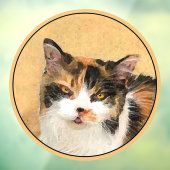 Calico Cat-schildering - Kute Original Cat Art Raamsticker (Vel 3)