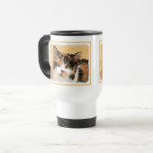 Calico Cat-schildering - Kute Original Cat Art Reisbeker (Voorkant links)