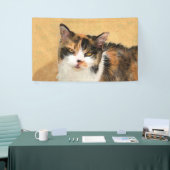 Calico Cat-schildering - Kute Original Cat Art Spandoek (Beurs)