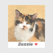 Calico Cat-schildering - Kute Original Cat Art Sticker (Vel)