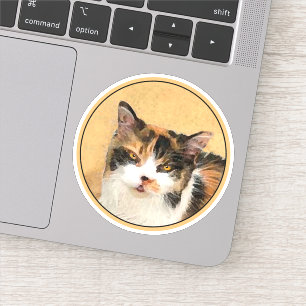 Calico Cat-schildering - Kute Original Cat Art Sticker