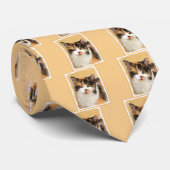 Calico Cat-schildering - Kute Original Cat Art Stropdas (Opgerold)