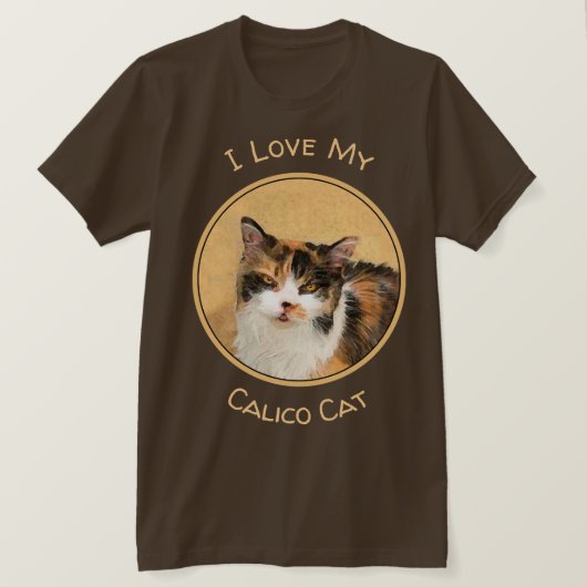 Calico Cat-schildering - Kute Original Cat Art T-shirt (Design voorkant)