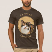 Calico Cat-schildering - Kute Original Cat Art T-shirt (Voorkant)