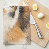 Calico Cat-schildering - Kute Original Cat Art Theedoek (Quarter Fold)