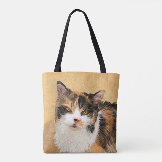 Calico Cat-schildering - Kute Original Cat Art Tote Bag (Achterkant)