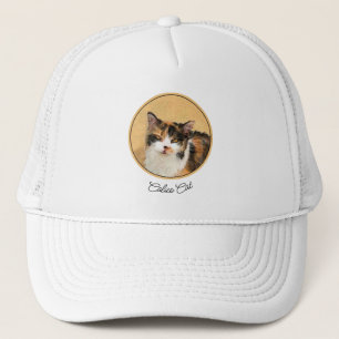 Calico Cat-schildering - Kute Original Cat Art Trucker Pet