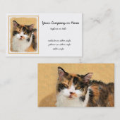Calico Cat-schildering - Kute Original Cat Art Visitekaartje (Voorkant / Achterkant)