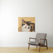 Calico Cat-schildering - Kute Original Cat Art Wandkleed (In Situ (horizontaal))
