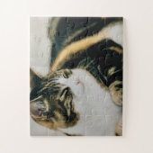 Calico Cat Slapende Calm Puzzle Cat Lover Legpuzzel (Verticaal)