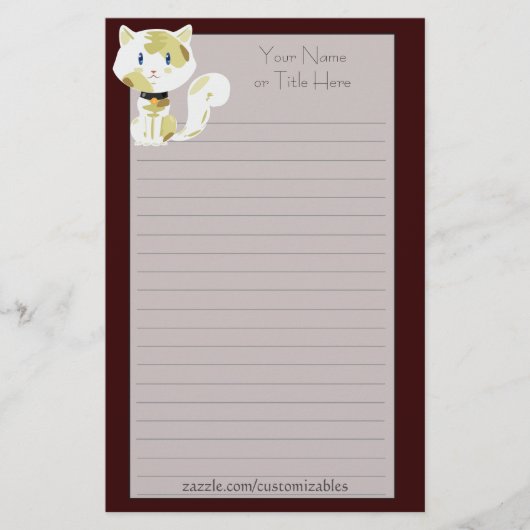 Calico Cat Stationery Briefpapier (Voorkant)